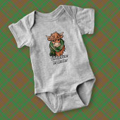 Highland Koe met MacAlister Jacht Tartan Sjaal Romper