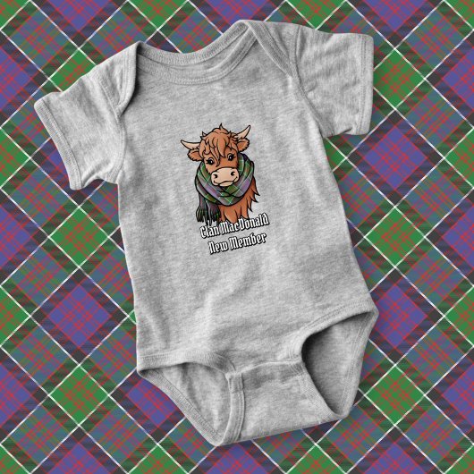 Highland Koe met MacDonald of Clanranald Scarf Romper