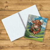 Highland Koe met MacGregor Tartan Sjaal Notitieboek