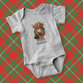 Highland Koe met MacGregor Tartan Sjaal Romper
