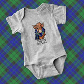 Highland Koe met MacKay Tartan Sjaal Romper