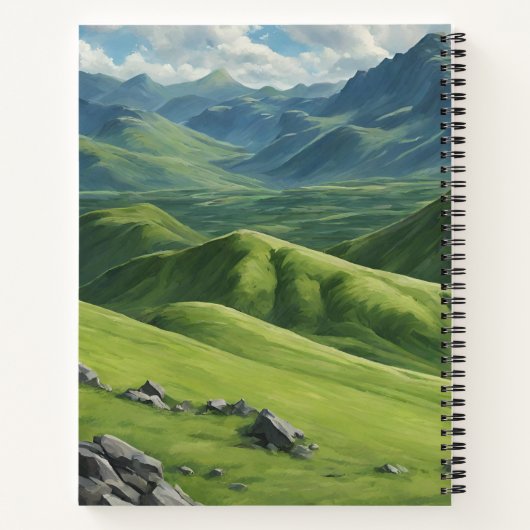 Highland Koe met MacLeod van Raasay Tartan Sjaal Notitieboek (Achterkant)