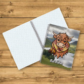 Highland Koe met MacMillan Jurk Tartan Sjaal Notitieboek