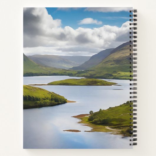 Highland Koe met MacPherson Dress Tartan Sjaal Notitieboek (Achterkant)