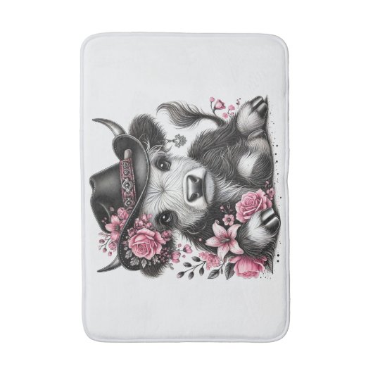 Highland Koe met Pet Badmat (Voorkant Verticaal)