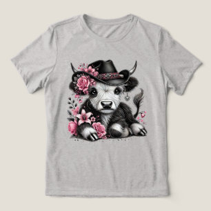 Highland Koe met Pet Tri-Blend Shirt