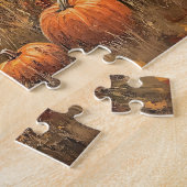 Highland Koe met pompoenen Legpuzzel (Zijkant)