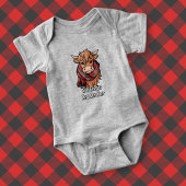 Highland Koe met Rob Roy MacGregor Tartan Sjaal Romper
