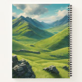 Highland Koe met Roos Tartan Scarf Notitieboek (Achterkant)