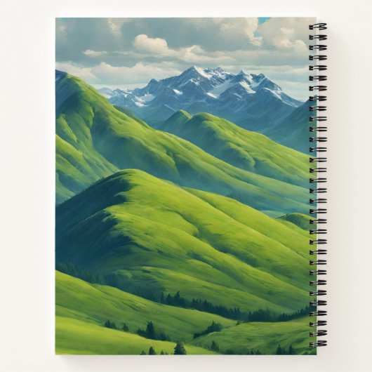 Highland Koe met Scott Green Tartan sjaal Notitieboek (Achterkant)