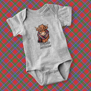 Highland Koe met Sinclair Red Tartan Scarf Romper