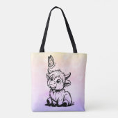 Highland Koe met Vlinder Tote Bag (Achterkant)