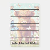 Highland Koe met vlinders en voorjaarsbloemen Post-it® Notes (Voorkant)