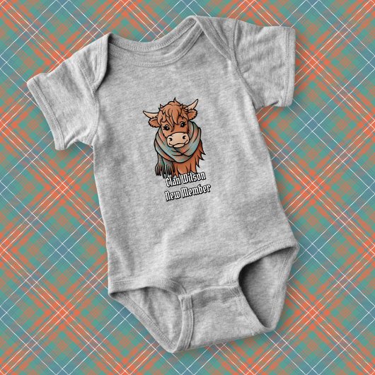 Highland Koe met Wilson Ancient Tartan Scarf Romper