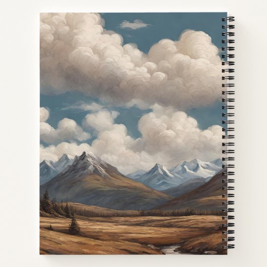 Highland Koe met Wilson Modern Tartan Sjaal Notitieboek (Achterkant)