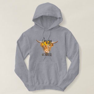 Highland Koe met zonnebloemdecoratie Hoodie