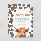 Highland Koe Mijn eerste Rodeo 1e Verjaardag Bedankkaart (Voorkant / Achterkant)