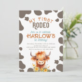 Highland Koe Mijn eerste Rodeo 1e Verjaardag Kaart (Staand voorkant)