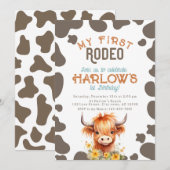 Highland Koe Mijn eerste Rodeo 1e Verjaardag Kaart (Voorkant / Achterkant)
