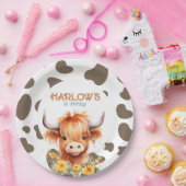 Highland Koe Mijn eerste Rodeo verjaardagsfeestje Papieren Bordje (Feest)