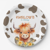 Highland Koe Mijn eerste Rodeo verjaardagsfeestje Papieren Bordje (Voorkant)