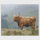 Highland Koe Misty Morning Decoupage Cadeaupapier (Vlak)