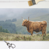 Highland Koe Misty Morning Decoupage Tissuepapier