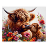 Highland Koe Moederdag cadeau idee Perfect Poster (Voorkant)