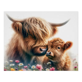 Highland Koe Moederdag cadeau idee Perfect Poster