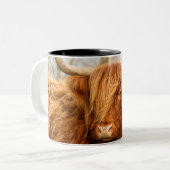 Highland-koe-Mok twee-toon Tweekleurige Koffiemok (Voorkant links)