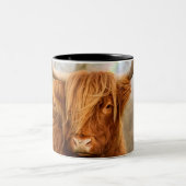 Highland-koe-Mok twee-toon Tweekleurige Koffiemok (Center)