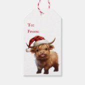 Highland Koe Moo-ey kerstcadeau Label Cadeaulabel (Voorkant)