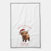 Highland Koe Moo-ey Kerstmis Keuken Handdoek (Verticaal)