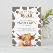 Highland Koe Niet mijn eerste Rodeo Koe Print Verj Kaart (Staand voorkant)