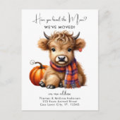 Highland Koe Nieuw adres We hebben Autumn Moving v Aankondigingskaart (Voorkant)