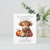 Highland Koe Nieuw adres We hebben Autumn Moving v Aankondigingskaart (Staand voorkant)