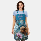 Highland Koe Obsession - Kleurrijke Kosmos Schort (Gedragen)