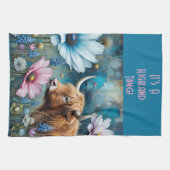 Highland Koe Obsession - Kleurrijke Kosmos Theedoek (Horizontaal)