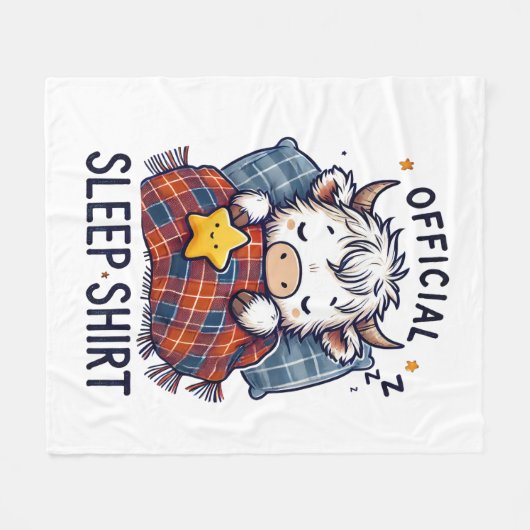 Highland Koe, officiële slaap Fleece Deken (Voorkant (Horizontaal))