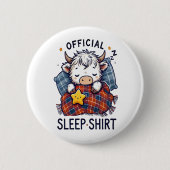 Highland Koe, officiële slaap Ronde Button 5,7 Cm (Voorkant)