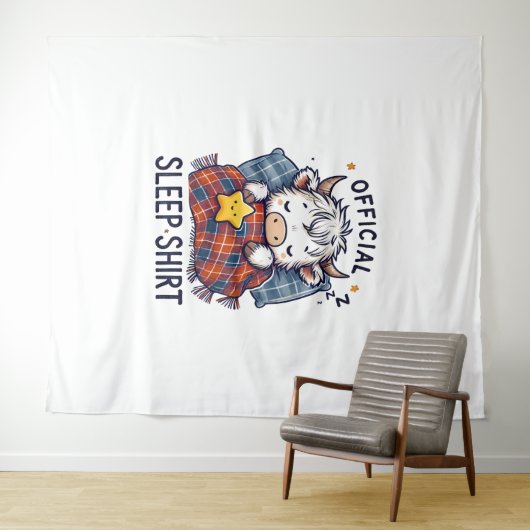 Highland Koe, officiële slaap Wandkleed (In Situ (horizontaal))