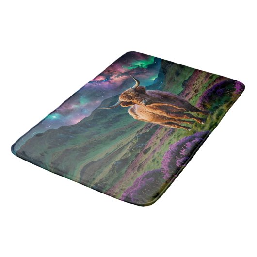 Highland Koe onder de sterren Badmat (Gekanteld)