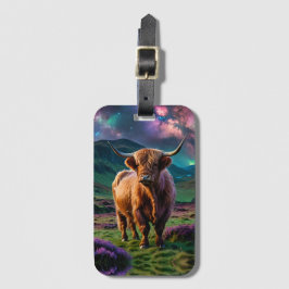 Highland Koe onder de sterren Bagagelabel