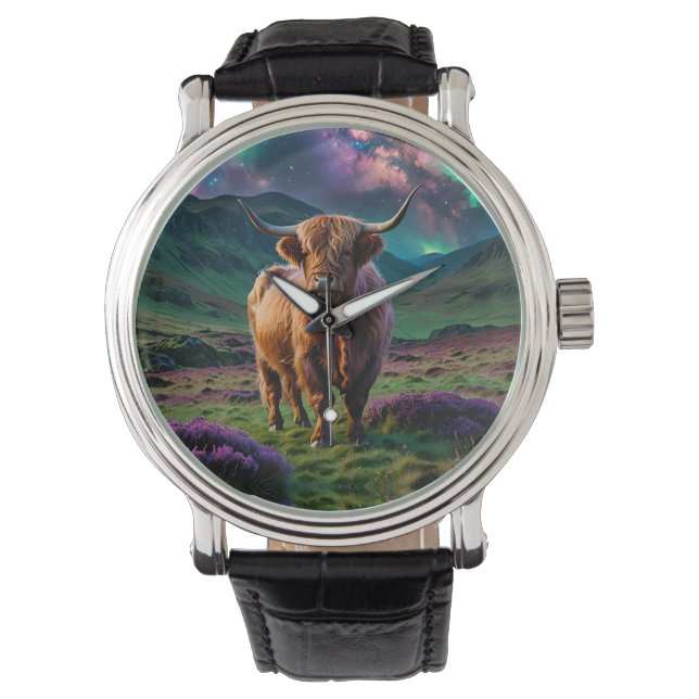 Highland Koe onder de sterren Horloge (Voorkant)