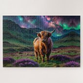 Highland Koe onder de sterren Legpuzzel (Horizontaal)