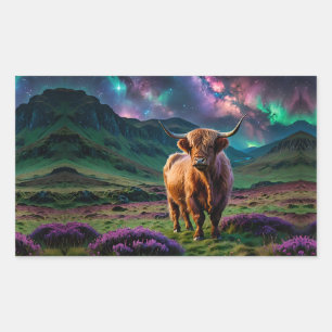 Highland Koe onder de sterren Rechthoekige Sticker