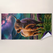 Highland Koe onder de sterren Strandlaken (Voorkant)