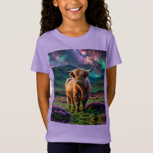 Highland Koe onder de sterren T-shirt (Voorkant)