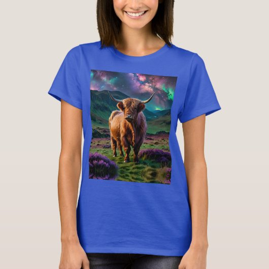 Highland Koe onder de sterren T-shirt (Voorkant)