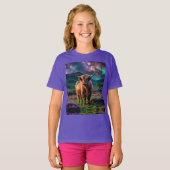 Highland Koe onder de sterren T-shirt (Voorkant volledig)